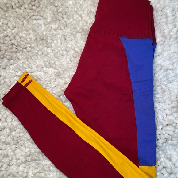 Power Hold Fabletics Red Blue Yellow High Rise Ex Small Athletic Leggings NWOT - Picture 12 of 14